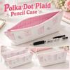 Large Capacity Pencil Case Polka Dot Stationery Bag New Pen Pouch  For Students
