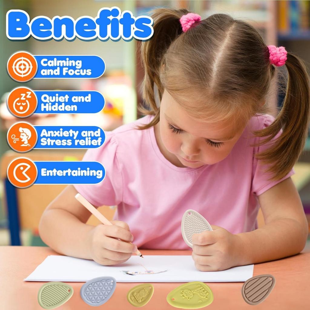 Comforting Toys: A Set Of 6 Finely Textured And Soft Anxiety Stones  Suitable For Children With  - Soothing Silicone Anxiety Stones Travel Toys  Vibra