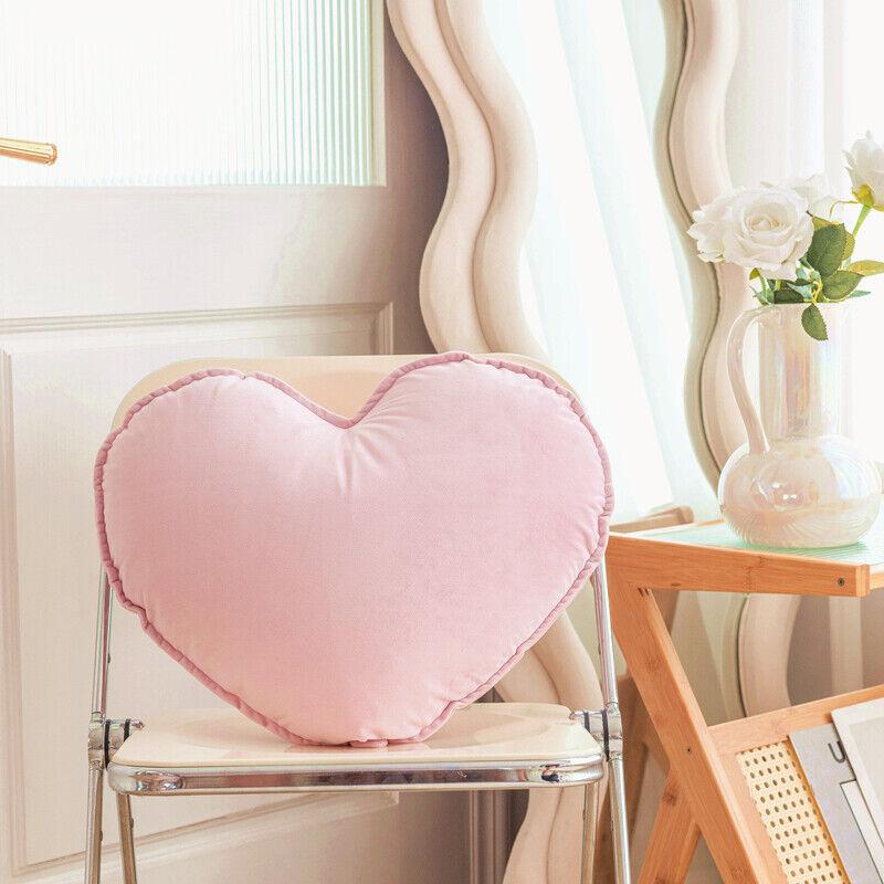 1PC Heart Pillowcase Cushion Soft Velvet/lace Pillow Cover Decorative Girl Princess Room Decoration Sofa Living Room for Love