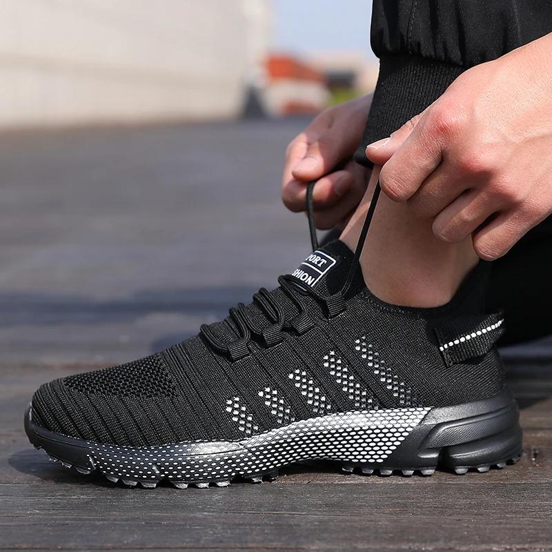 New Men Running Shoes Unique Grid Trend Design Breathable Sports Shoes Lightweight Sneakers For Men Athletic Training Footwear