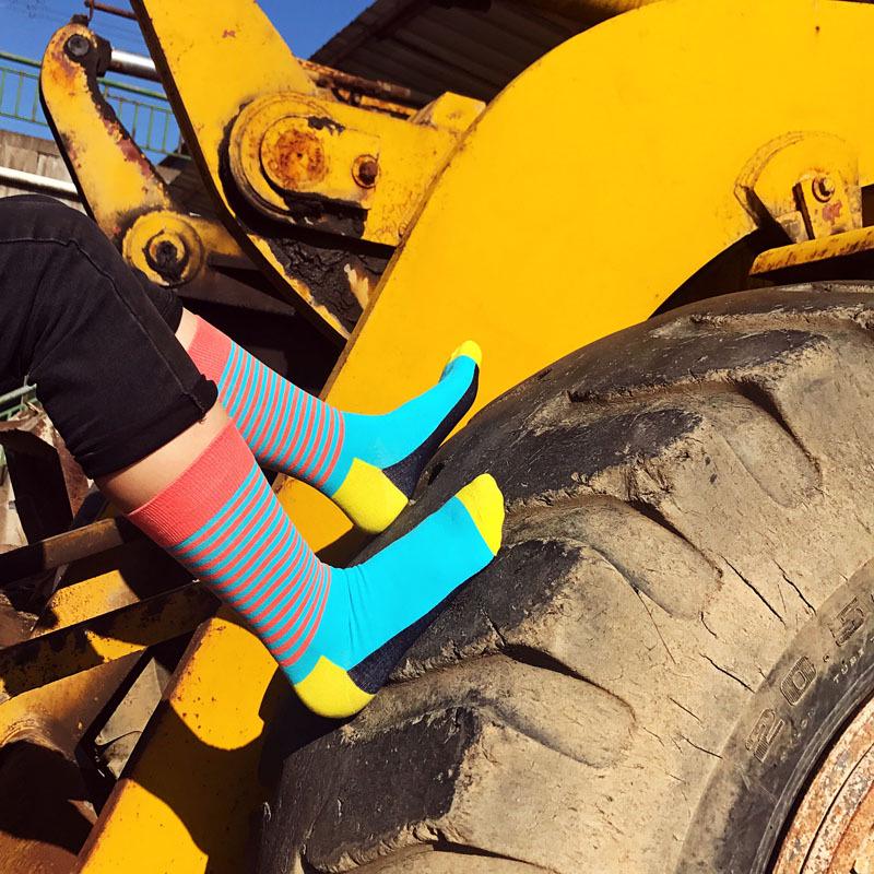 Fashion Socks Colorful Summer Men Socks Stripe Business Cotton Socks Novelty Dress Casual Crew Socks