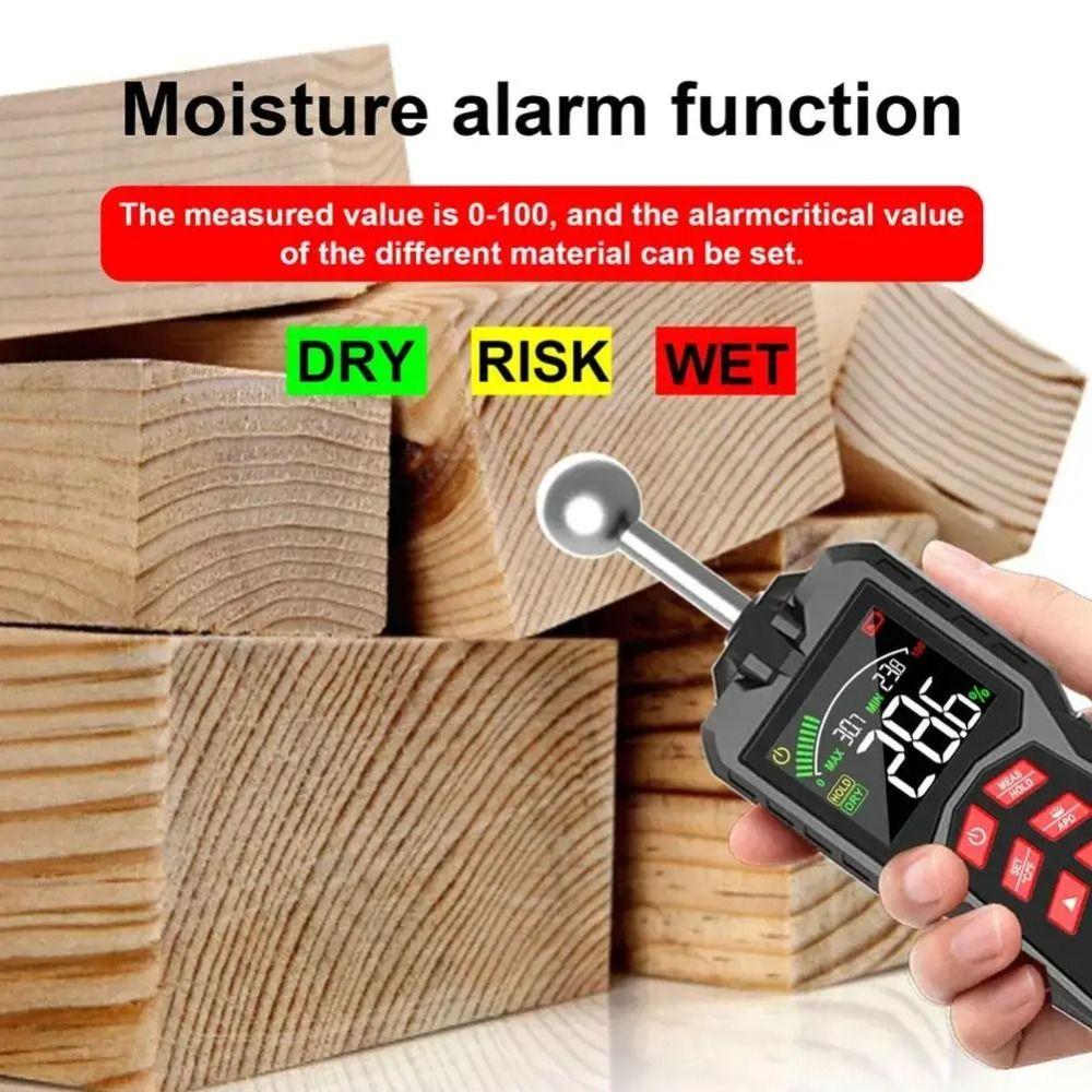 Digital Timber Damp Detector Pinless Wall Humidity Tester Moisture Analyzer Timber Inspection