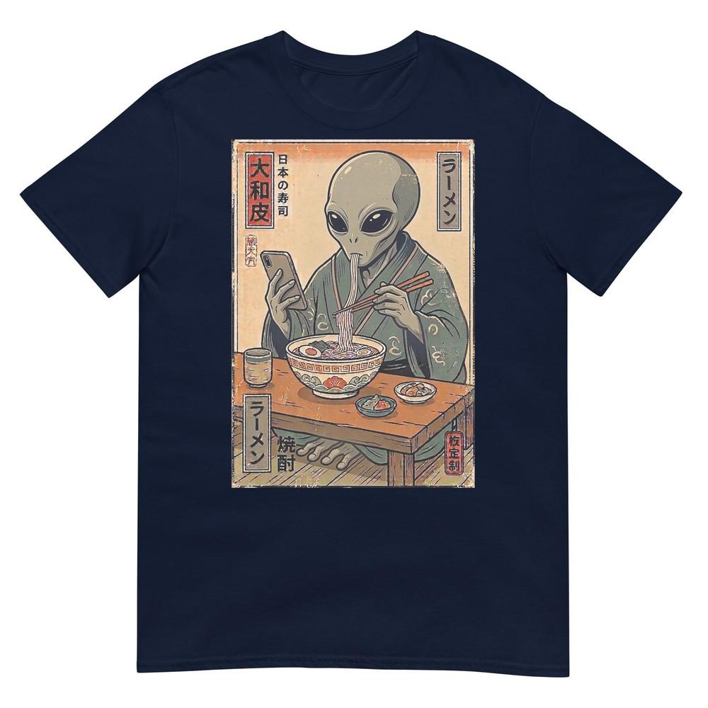Funny Alien Eating Raunisex Retro Japanese Gifts Unisex Unisex Kid Tshirt S