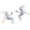 2pcs Large Red Crowned Crane Birds Sew On Blue Animal Birds Iron On Patches  for Jeans