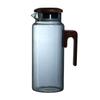 High Borosilicate Glass Wooden Handle Water Jug Heat Resistant Home Use Stylish Pitcher Set