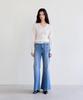 THEELO Strap Detail V-Neck Knit Top (Ivory)