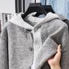JEEP SPIRIT Men's Faux-Layered Hooded Knit Cardigan