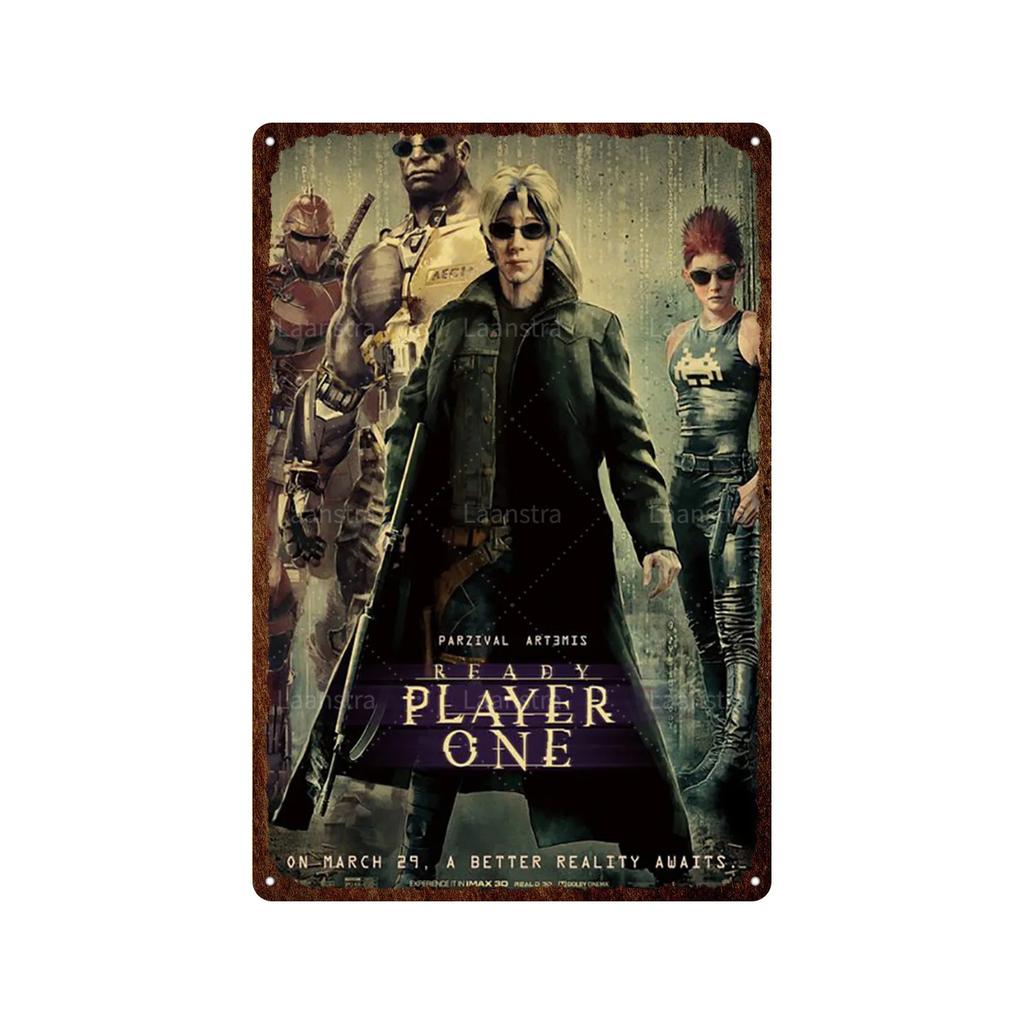 Ready Player One Retro Movie Tin Sign Poster Bar Home Decoration Metal Sign Plaque Decoration Wall Art Decor For Decorating