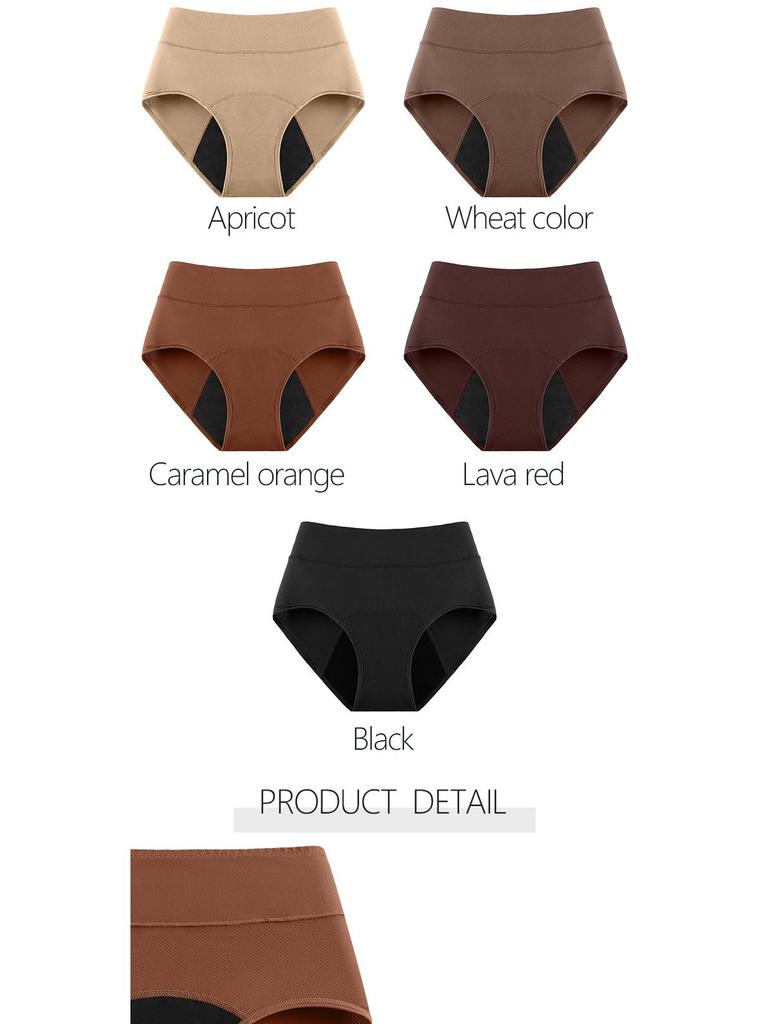 European Size Leak-proof High-waist Period Underwear - Breathable Mesh, Absorbent, Front and Back Protection