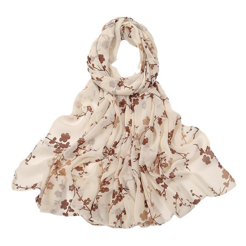Spring and summer new fresh flower chiffon printed long towel women's hot-selling small floral long shawl