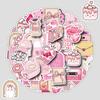 50 Pink Graffiti Stickers: Cute, Waterproof Decorative Set for Water Bottles and Laptops