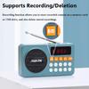Mini Pocket FM Radio Portable LED Display Radios Receiver Rechargeable Bluetooth Speaker Support Recording TF Card USB Heaset