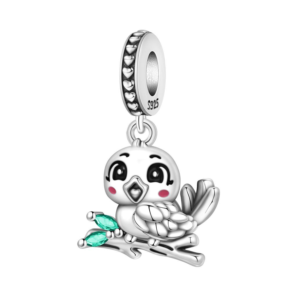 Orstarry S925 Silver Charm Cute Birds Exquisite Phoenix Dragon Pendant For Bracelet DIY Jewelry Making Women Gift