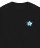 GRAVER [Unisex] Drawing Letter Flower Short Sleeve T-Shirt_Black/Blue Logo