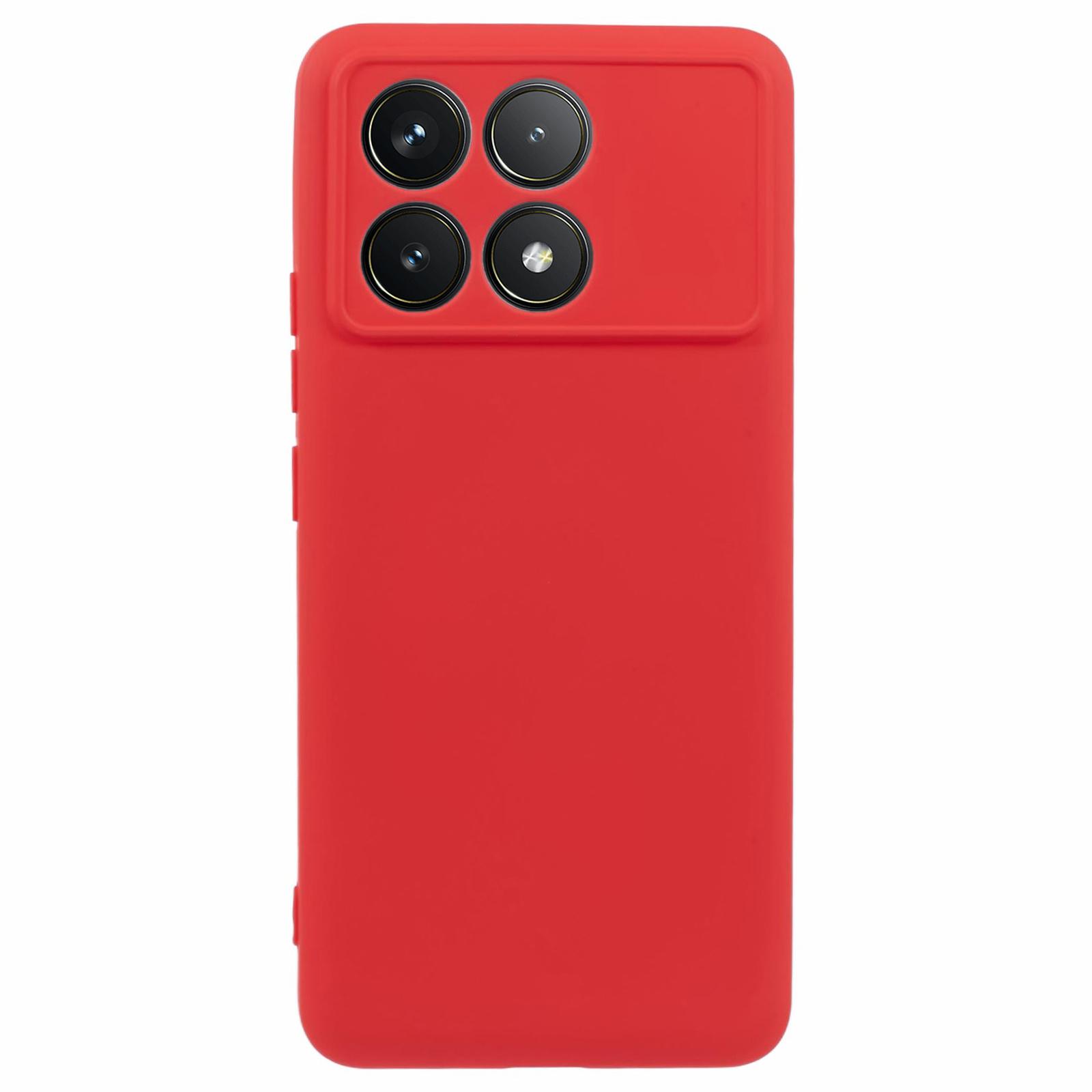 

For Xiaomi Poco F6 Pro 5G/Redmi K70 5G/K70 Pro 5G Case Soft TPU Phone Cover 2.0mm Red