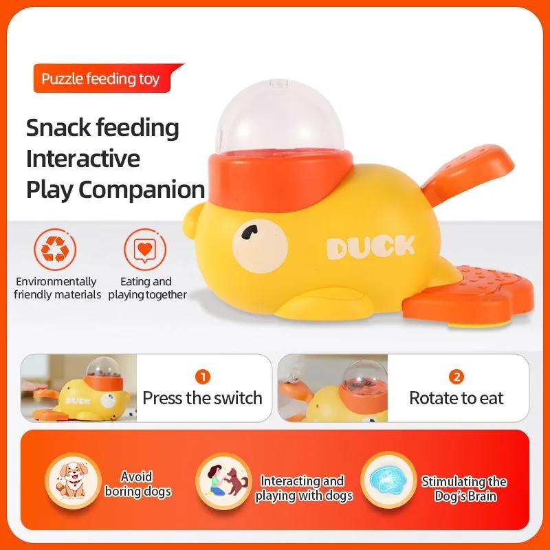 Dog Puzzle Feeder Interactive Pet Food Treat Dispenser Cartoon Duck Design Anti-slip Pet Automatic Feeder Toys for Dog Training