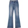 Betu Women's Frayed Hem High-Waist Denim Flare Pants