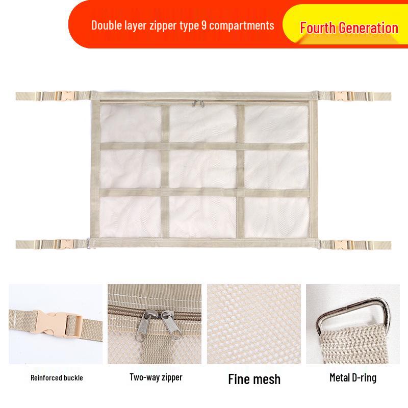 Roof Cargo Suitcase & Travel Clothesline with Mesh Pocket for Outdoor and Off-road Tours