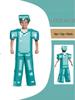 Halloween Minecraft Diamond Armor Cosplay Costume for Kids