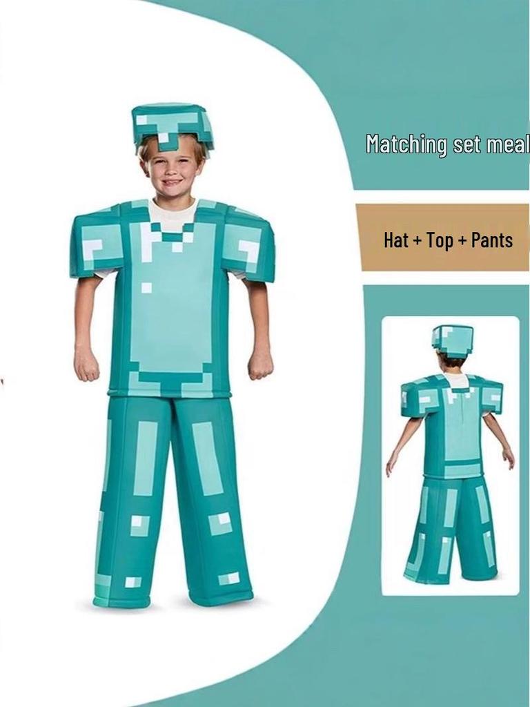 Halloweenský Minecraft Diamantové brnění Cosplay Kostým pro Děti