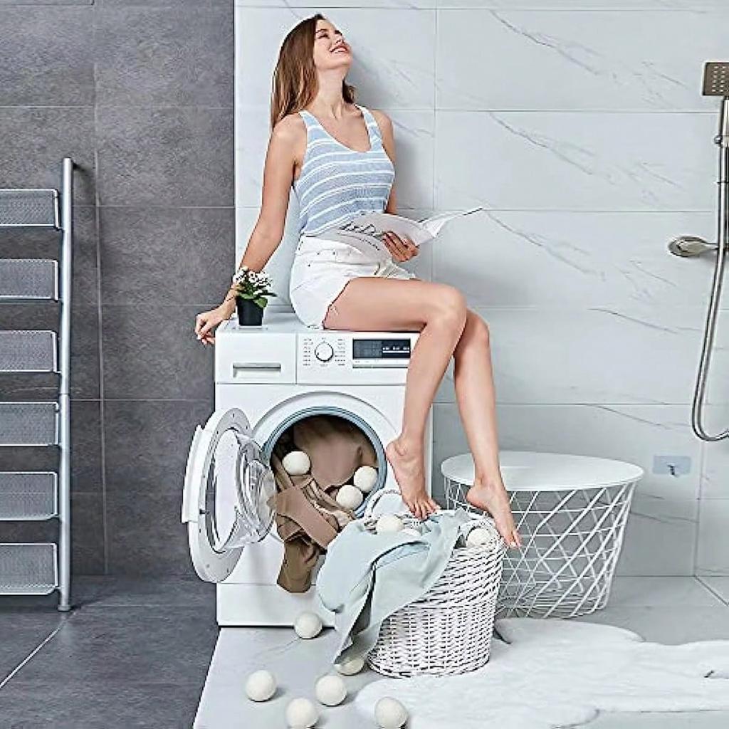 3/5/6Pcs Reusable Wool Dryer Balls Clothes Softener Laundry Fleece Dryer Ball Kit Home Clothes Dryer Washing Machine 6cm