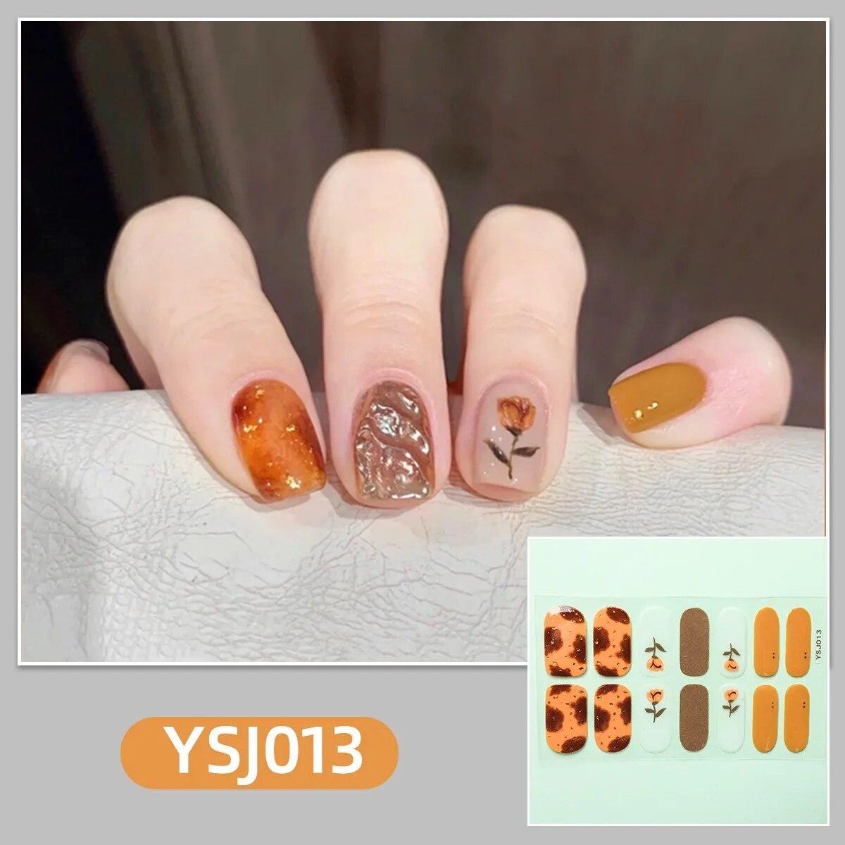 

24 шт., полоски для лака для ногтей, самоклеящиеся художественные дизайнерские наклейки, полное покрытие, гелевые обертывания, красочные наклейки, женские наклейки, декоративный слайдер