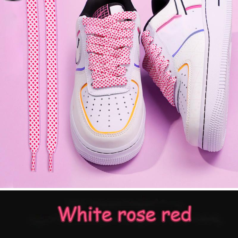 Flat Shoelace Women's Ins Small White Shoes Contrast Color Matching  Laces Rope Flat Personality AF1 Men's Sports 100/120/140CM