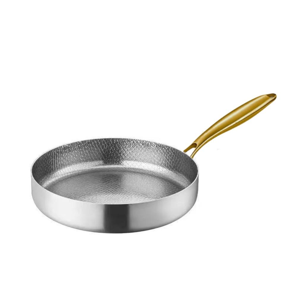 Titanium Zinc Zinc Alloy Hammered Texture Frying Pan Fast Heating Steak Skillet Non-stick Pot  Fried Eggs