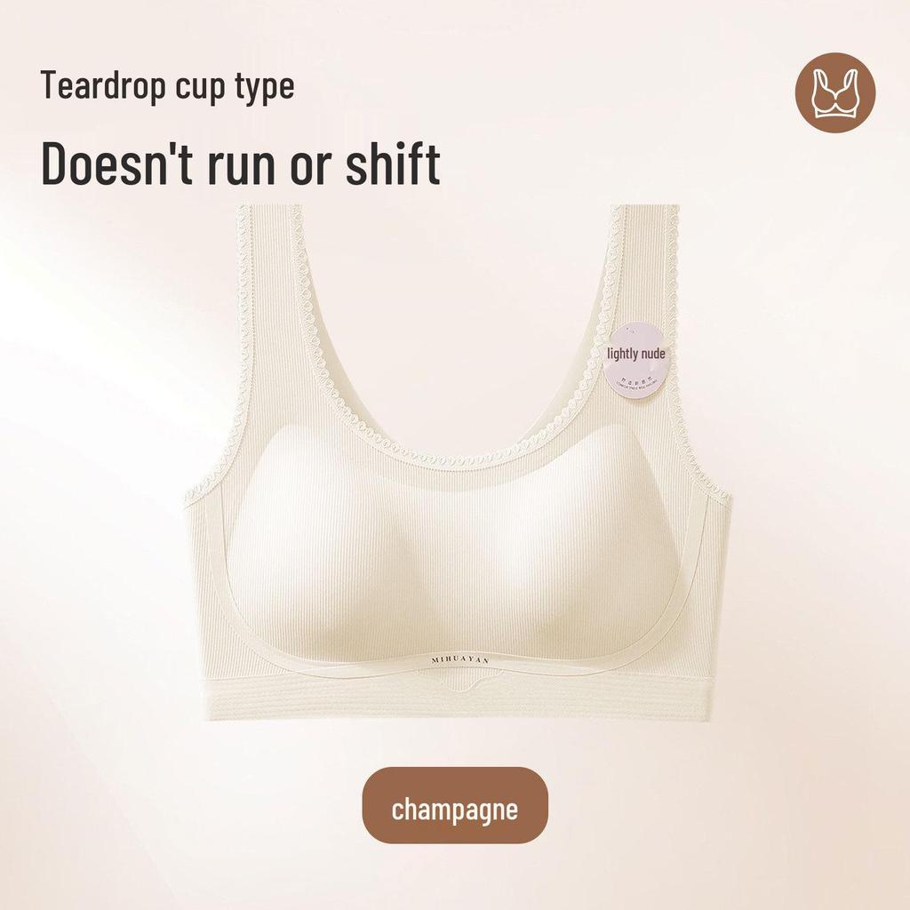 Women's Push-Up Camisole Bra: Seamless, Anti-Sagging, Comfortable Side Support for Spring & Summer.