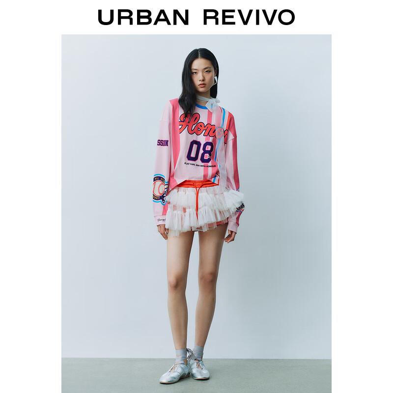 UR Women's Letter Print Loose Long Sleeve T-shirt