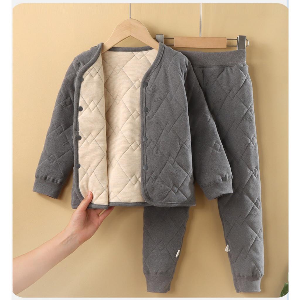 School Uniform Artifact:Children's Autumn and Winter Cotton Jacket, Cotton Pants, Warm Cotton Jacket for Boys and Girls, Inner Lining FSchool Students