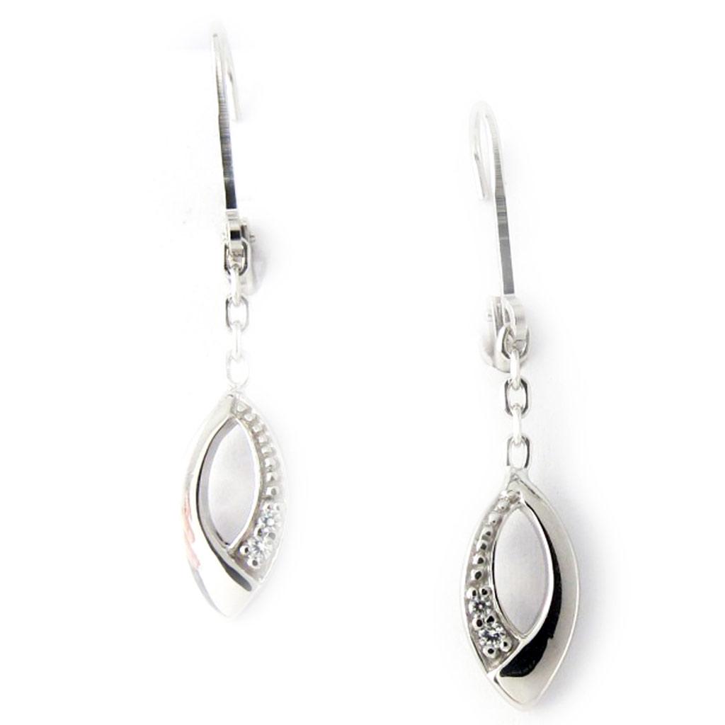 Altesse [G2267] - Boucles argent 'Scarlett' blanc