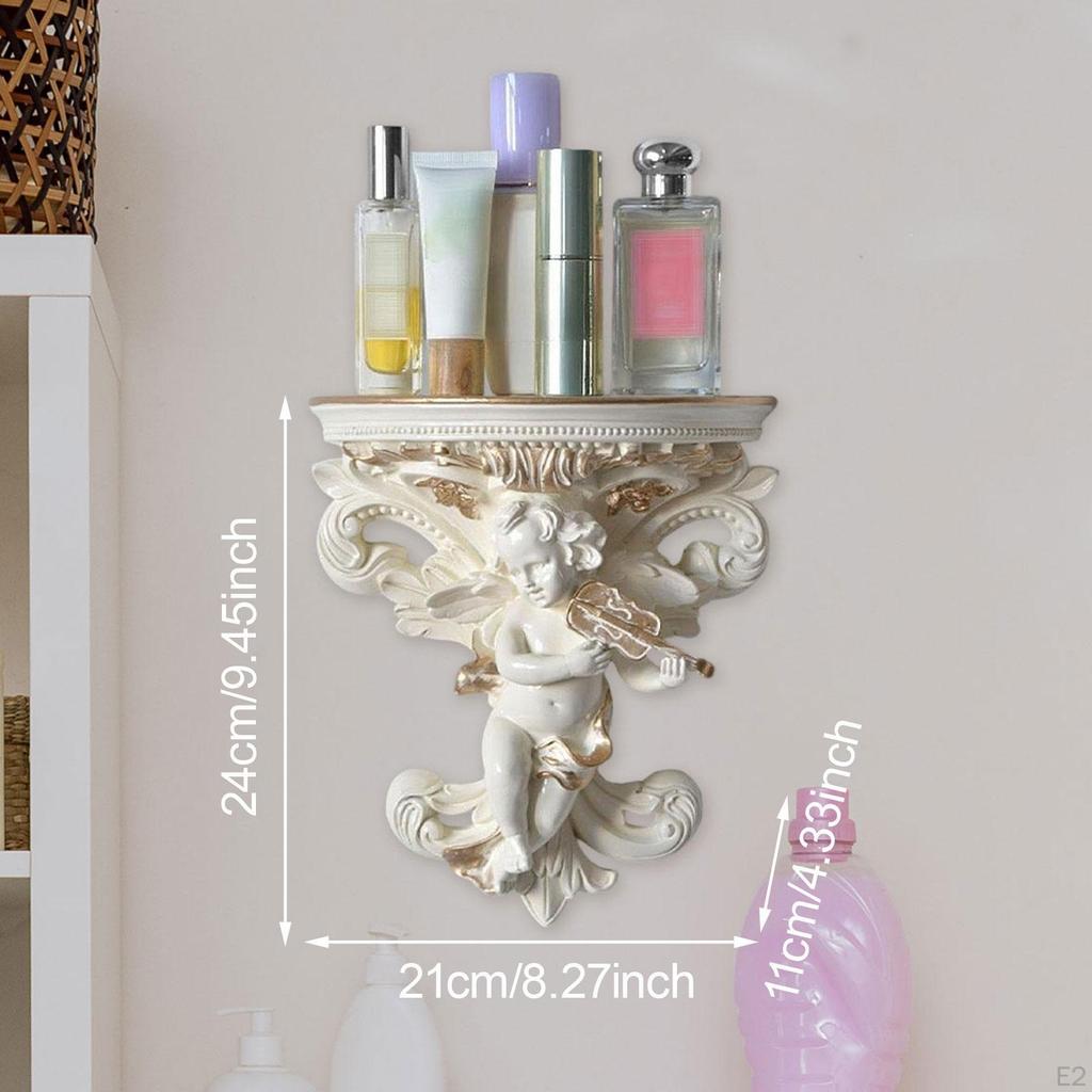 Candleholder Display On Floating Shelf with Angel Figurine for Dining Area
