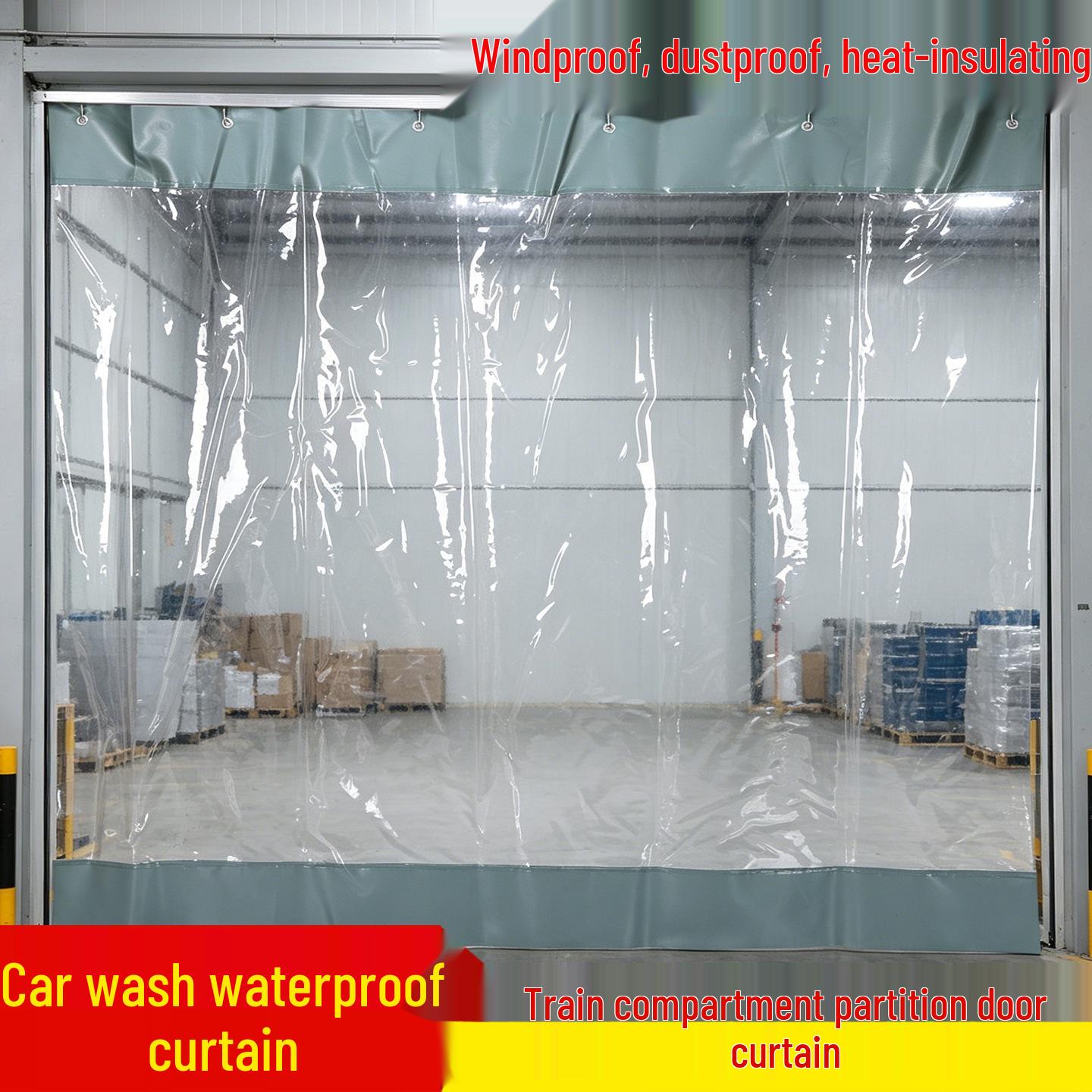 PVC Transparent Windproof Sliding Workshop Curtain - Folding, Waterproof & Air Conditioning Partition