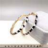 Matte Black Leather Big Hoop Earrings Exaggerated Ear Ring Female Circle Elegant South Korea Simple Personality Fashion