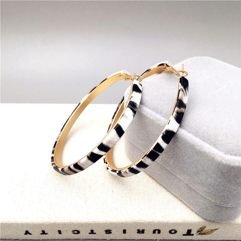 Matte Black Leather Big Hoop Earrings Exaggerated Ear Ring Female Circle Elegant South Korea Simple Personality Fashion