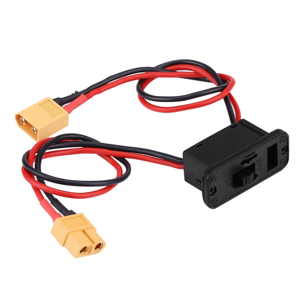 Large Current RC Airplane Model   with On/Off LED, Spare Port for Charging, Hvy Duty XT60 Connector, Male and Female Connectors,  and Convenient