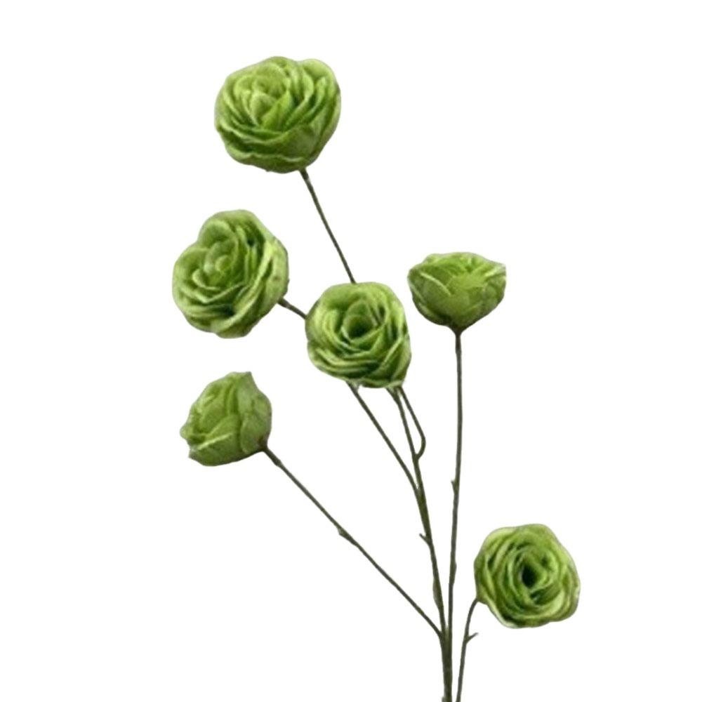 

Creative 6 Heads Simulated Rose Bouquet Vintage Soft Simulation Flowers Silk Rose Home Decoration Photography Props зелёный