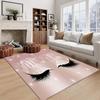 Glam Fashion Eyelash Themed Rug, Anti-Slip Mat with Rose Gold Glitter Design Vanity Room Bedroom,Chic Makeup Decorative Carpet