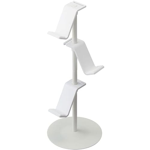 Yamazaki Game Controller Storage Rack, White, Approx. W17 X D17 X H38.5cm, Smart, Charges Controllers While Placed, Controller Case, 5088