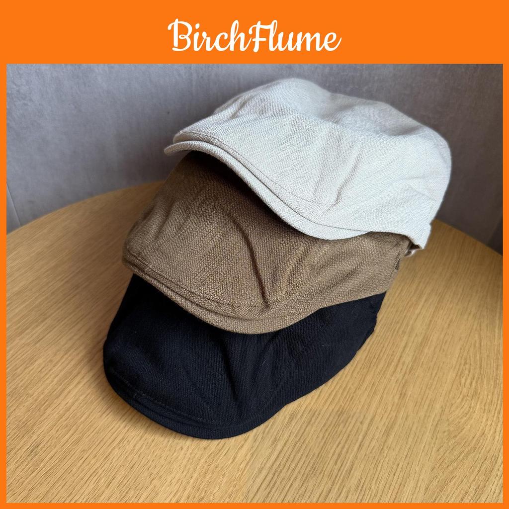 Pure Color Newsboy Cap For Men Women Summer Sun Protection Vintage Style Polyester