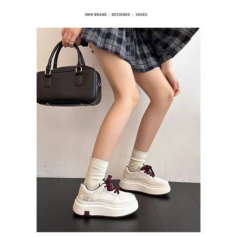 Platform Casual Sneakers For Women Lace Up Chunky Sole Fashion Shoes