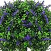 Artificial Lavender Topiary Ball Faux Topiary Tree with Spike Fake Bushes UV Resistant Fake Shrubs for Indoor Outdoor Home Garden Yard Decoration