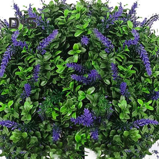 Artificial Lavender Topiary Ball Faux Topiary Tree with Spike Fake Bushes UV Resistant Fake Shrubs for Indoor Outdoor Home Garden Yard Decoration
