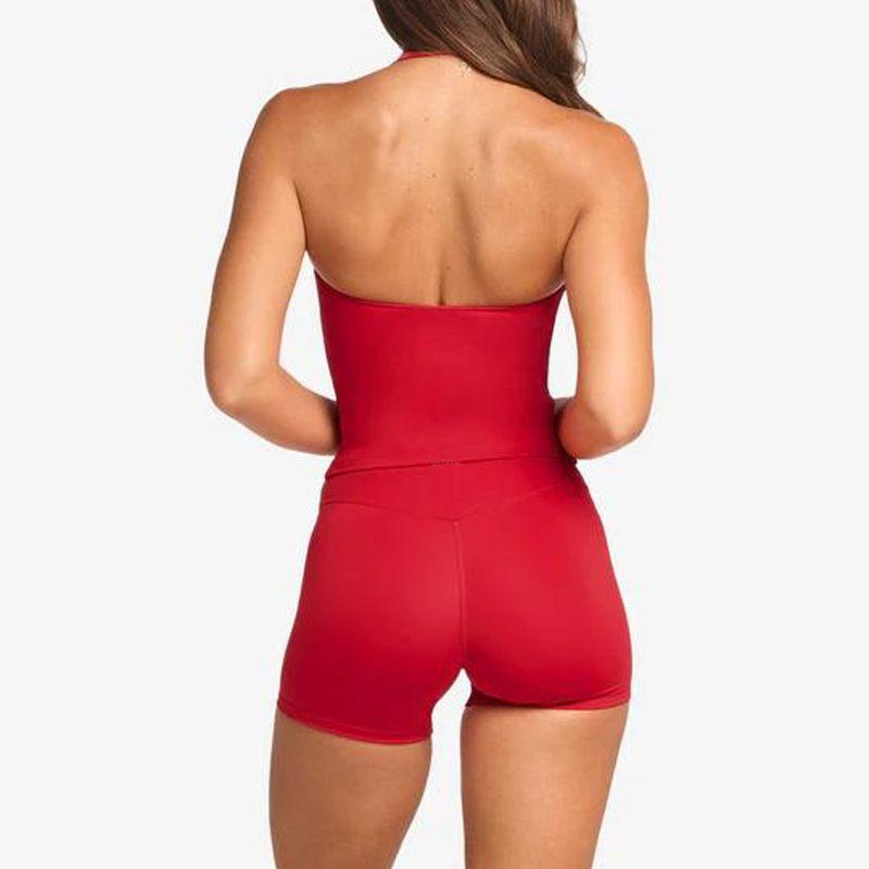 Fashion Fitness Suit Halterneck Beauty Back Yoga Clothes Naked Women Sense Sports Running Belt Chest Pad Two-piece Set Quick-Drying High Elastic