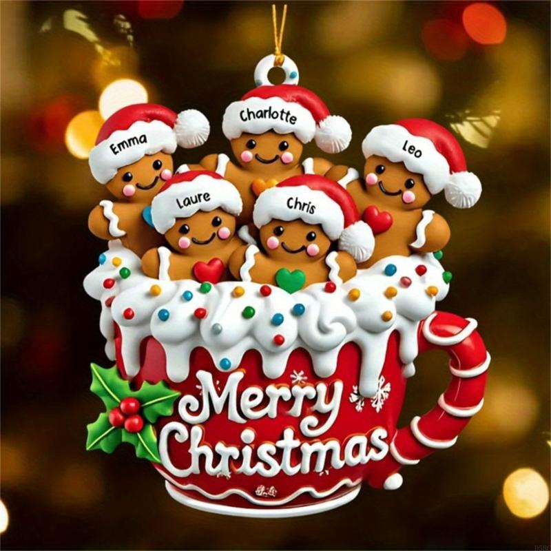 Holiday Decoration Acrylic Gingerbreads Cookie Hanging Ornament Christmas Tree