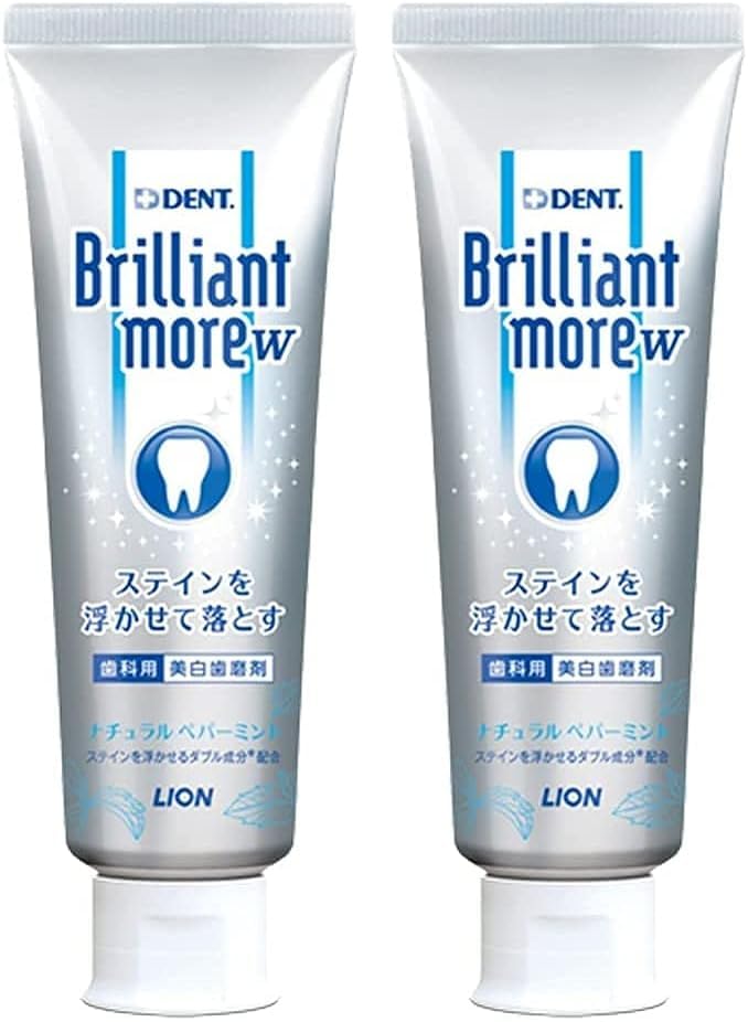 

[Set of 2] Lion Dental Materials Brilliant More Double Natural Peppermint Whitening 90g Set of 2