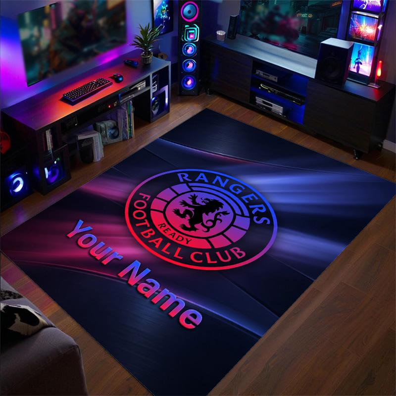 Crystal Velvet Rug Rangers FC Print Custom Name Text Floor Mat Home Decor