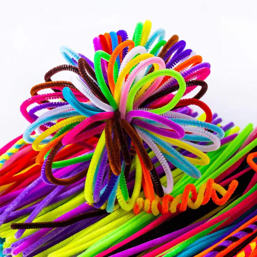 300/500pcs Pipe Cleaners Craft Stems Indoor Decor Handicraft DIY Chenille Stem Flower for Mother's Day Festival Birthday XJM