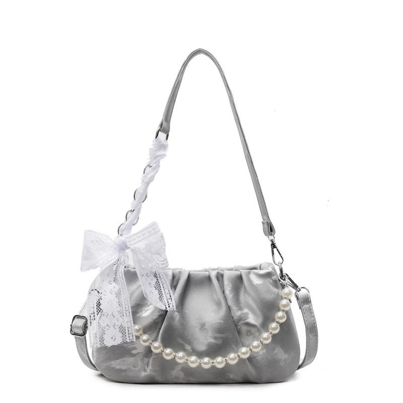 Popular New French Niche Sweet Wind Simple Pleated Bag Women Commuter Fashion High Sense Shoulder Messenger Bag